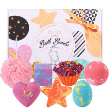 6pcs Fizzy Bubble Bath Bombs for Kids & Women - Organic Natural Kids Bath Bomb Gift Set with Essential Oils, Fruit Fragrance and a Bathing Mesh Ball