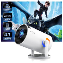 [2025 Upgraded & Android 11.0] Mini Projector Native 720P HD, Supports 4K 1080P, XGODY Gimbal 3 Portable Projector 12000 Lumen, WiFi 6, Bluetooth,