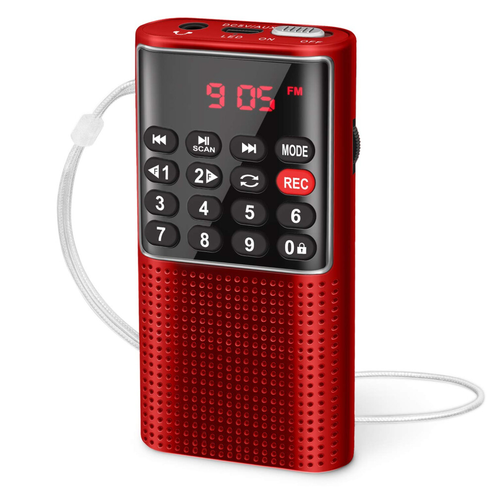 J-328 Small Radio Portable Rechargeable Fm Radio,Walkman Mp3 Digital Radio With Recorder,Sd/Tf/Aux, Portable Radios Battery Operated With Lock Keys 5013400935235