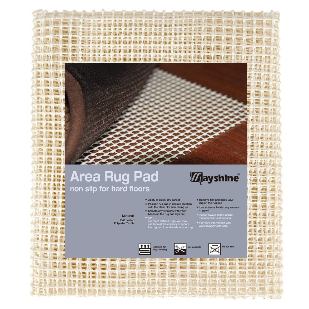 Non Slip Rug Gripper Underlay Mat - PVC Anti Slip Rubber Matting for Rugs on Laminate, Wooden, Vinyl Floors - Perfect Anti Slip Rug Underlay for the