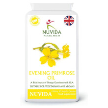 Nuvida 1000mg Evening Primrose Oil Capsules - 90 Softgel Vegan Evening Primrose Capsules - High Strength Evening Primrose Oil Supplement - Up to 3