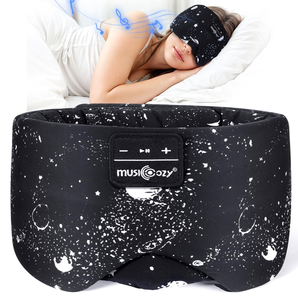 Sleep Mask with Bluetooth Headphones,100% Natural Silk Eye Mask Headphones for Men Women,Soft Sleep Headphones Bluetooth Eye Mask for
