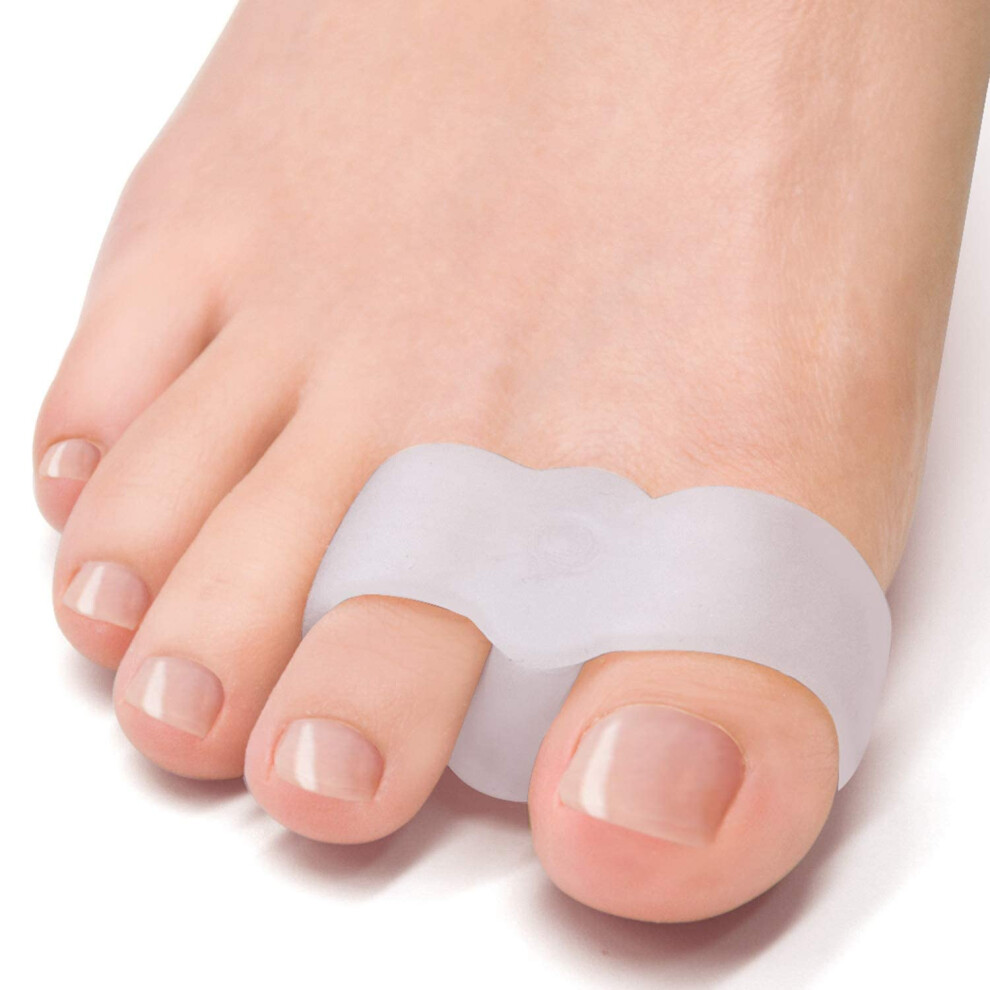 Welnove Pack Of 12 Bunion Corrector, Toe Separators With 2 Loops, Big Toe Space Suitable For Bunion And Overlap Toe (White)