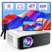 【AI Auto Focus & Keystone】Projector 4K Supported, XuanPad 26000L Native 1080P WiFi6 Bluetooth Smart Portable Outdoor/Home Cinema Projector with