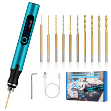 Uolor 3-Speed Cordless Mini Drill Pen, Rechargeable DIY Electric Hand Drill with 10 Small Drill Bits, Micro Drill Set for Jewelry Making Resin Keycha