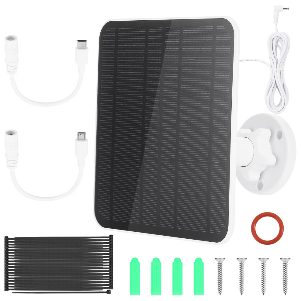 5W Solar Panel for Ring Camera Doorbell, Solar USB Charger Compatible with Ring Stick Up Cam/Pro Battery Spotlight Cam Plus/Eufy Camera, PCB Voltage