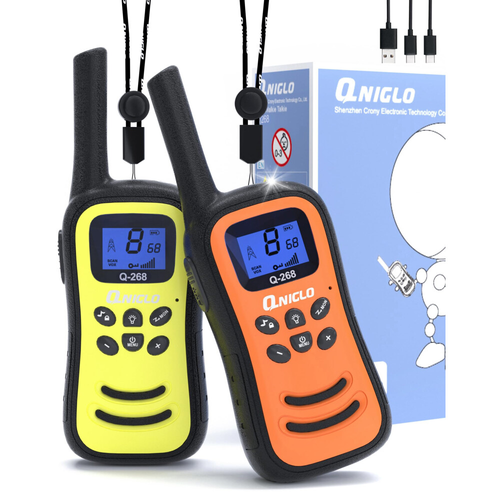 Kids Walkie Talkies Rechargeable, Long Range 8 Channel 2 Way Radio Walkie Talkie For Adults, Kid Walky Talky Vox With Flashlight, Walkie Talkie Toy 5013400987753