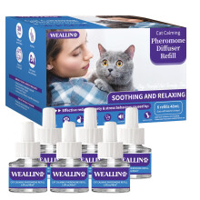 6 Pack Cat Calming Plug-in Refills - Cat Pheromone Diffuser Refills Relieve Anxiety & Stress 6 Month Supply, Cat Pheromones Calming Diffuser
