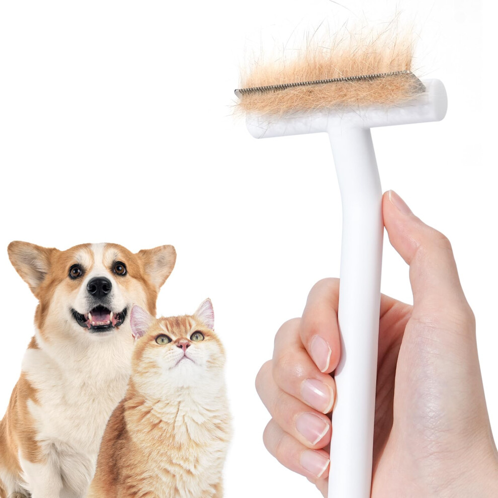 Cat Dog Comb for Short Haired Cats Dogs, Painless Cat Brush Deshedding Comb with Gentle Tooth, Effectively Remove Loose Hair