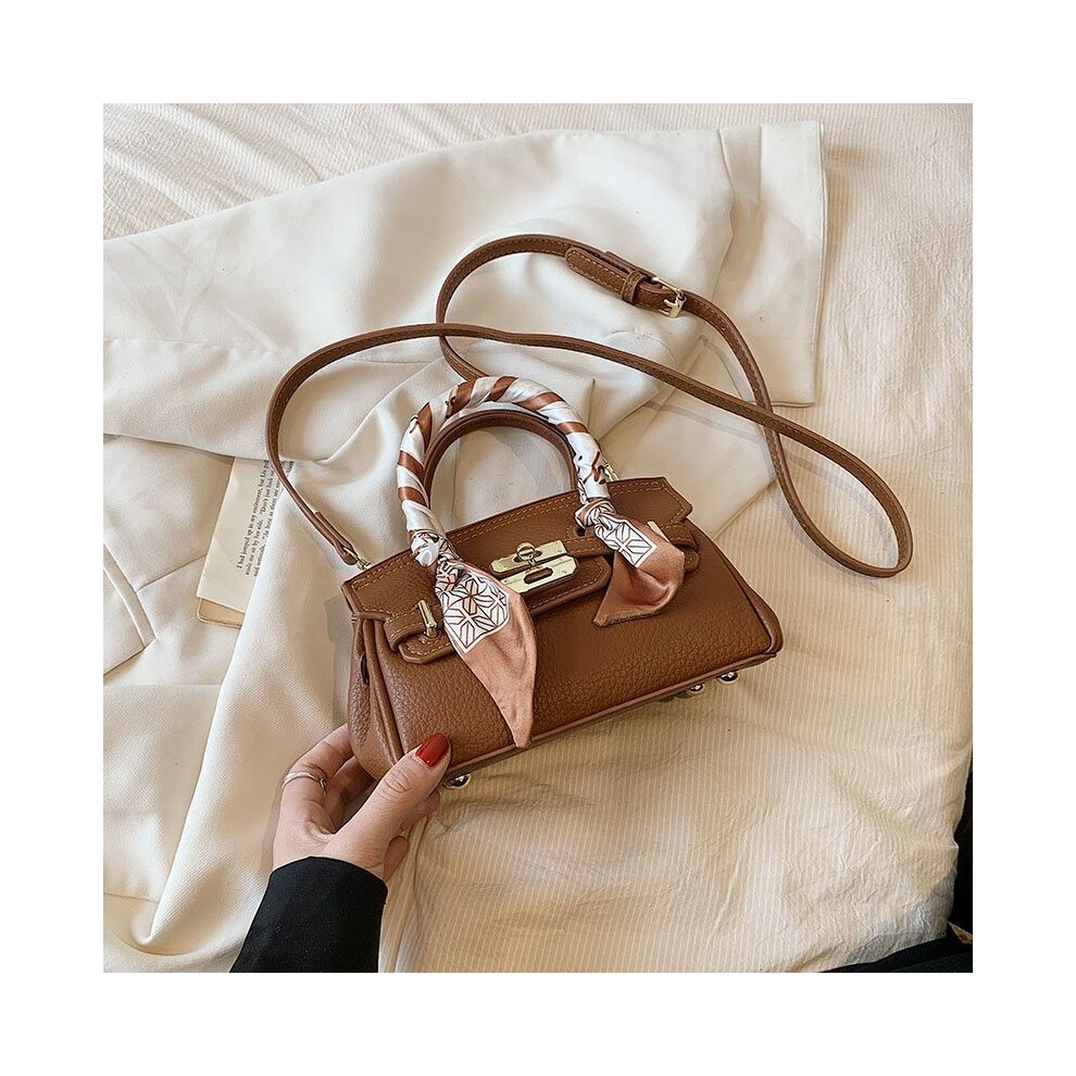 (Brown Small)Grand sac à main bandoulière Fashionforward pour femme tendance utilisation quotidienne avec poche téléphone design