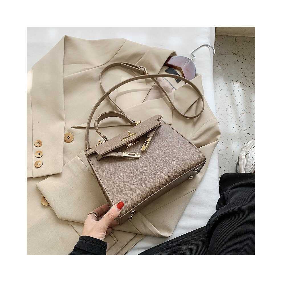 (Khaki)Élégant petit sac décontracté pour femme sac à main polyvalent à la mode en chic marron rouge kaki blanc noir et