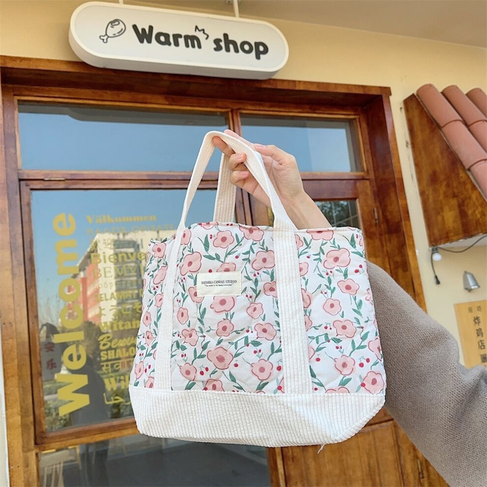 (StyleE)Adorable sac à main coréen en toile patchwork floral en plusieurs couleurs idéal pour décontracté et besoin de shopping