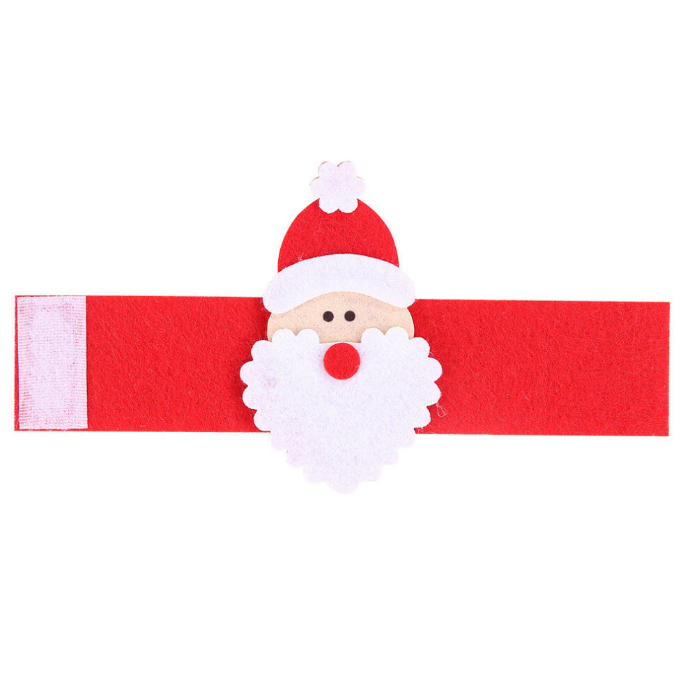Adorable anneau de serviette Père Noël en matériau non tissé rouge pour charmante installation de table de vacances