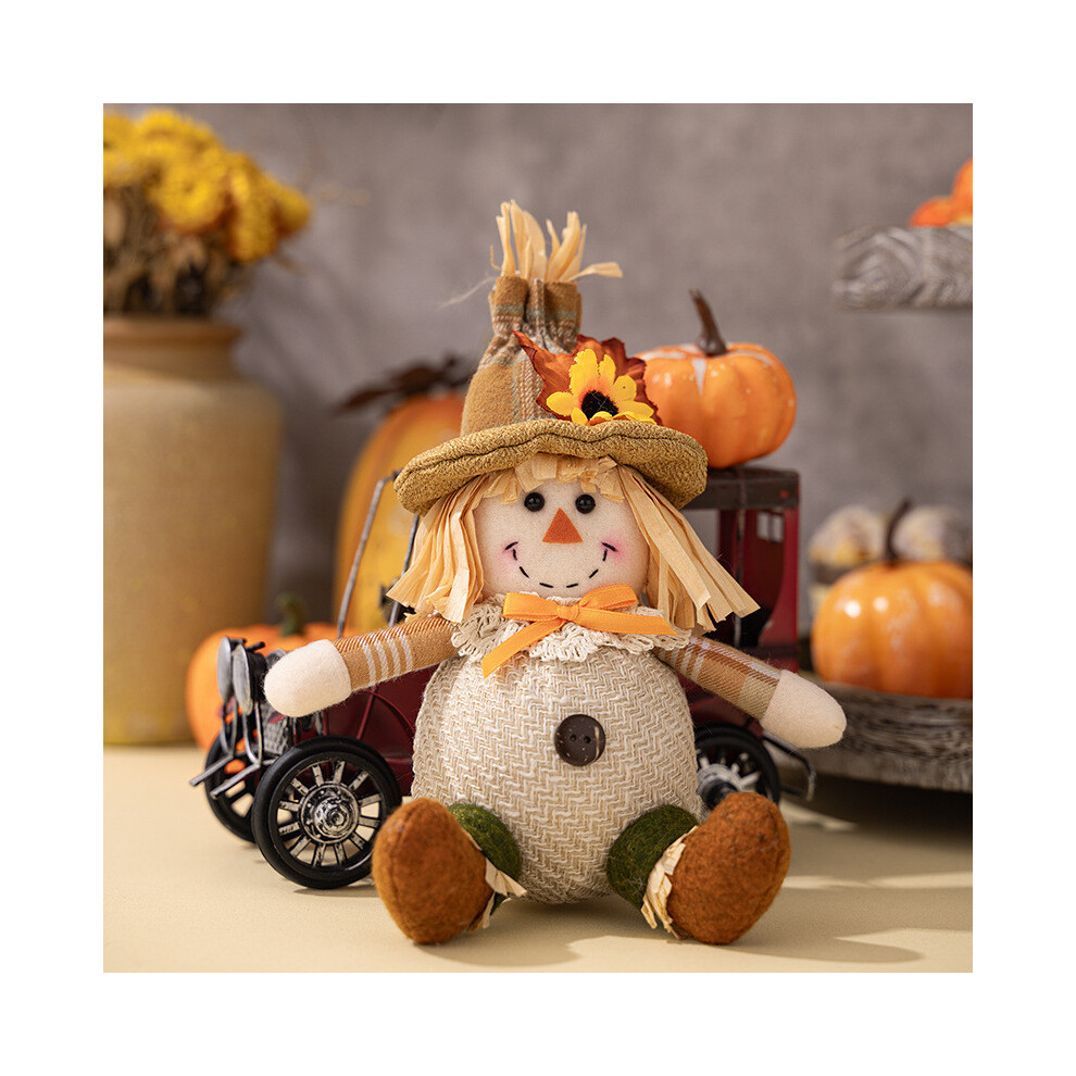 (Harvest Scarecrow Female)Poupée épouvantail automne festif pour Thanksgiving parfaite pour garçons et déco filles