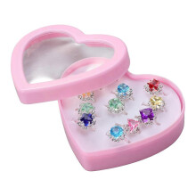 (As show, One size) 12 Pcs Boys' Clothing Sets Rings Girls Rings Teens Plastic Jewel Rings Diamond Ring Rhinestone Plastic Rings Pack Rings