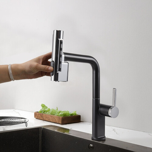 Living And Home Pull-out Sprayer Retractable Kitchen Faucet with 5 Modes 1