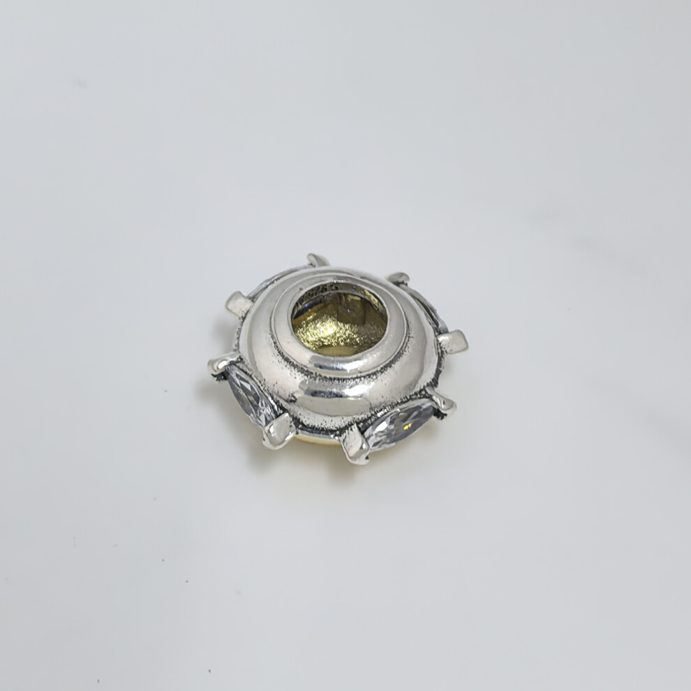 Pandora Silver And Gold Sparkling Bead Charm