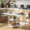 Homcom HOMCOM Folding Dining Table, Drop Leaf Table with Open Compartments, White 1