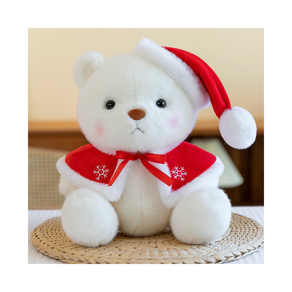 (Shawl)Peluche ours de Noël chapeau de père Noël poupée en peluche animaux de Noël décoration cadeau