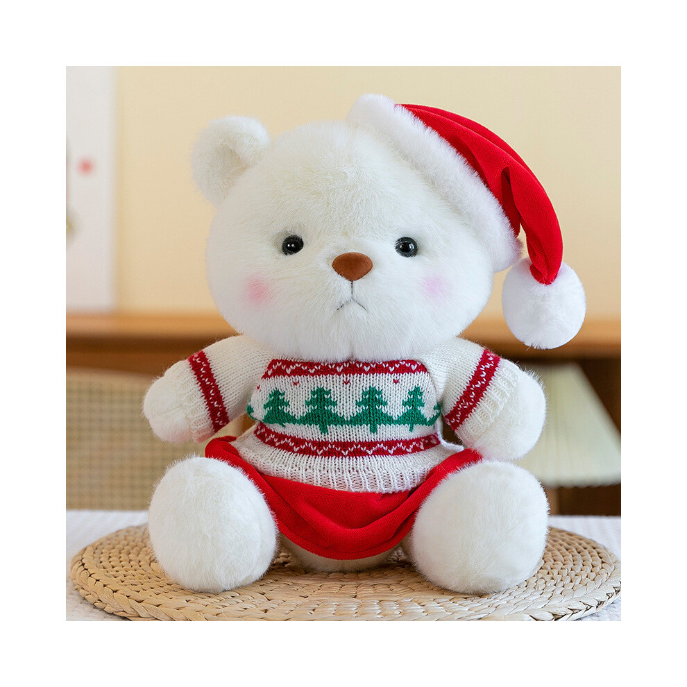 (Skirt)Peluche ours de Noël chapeau de père Noël poupée en peluche animaux cadeau de Noël décoration