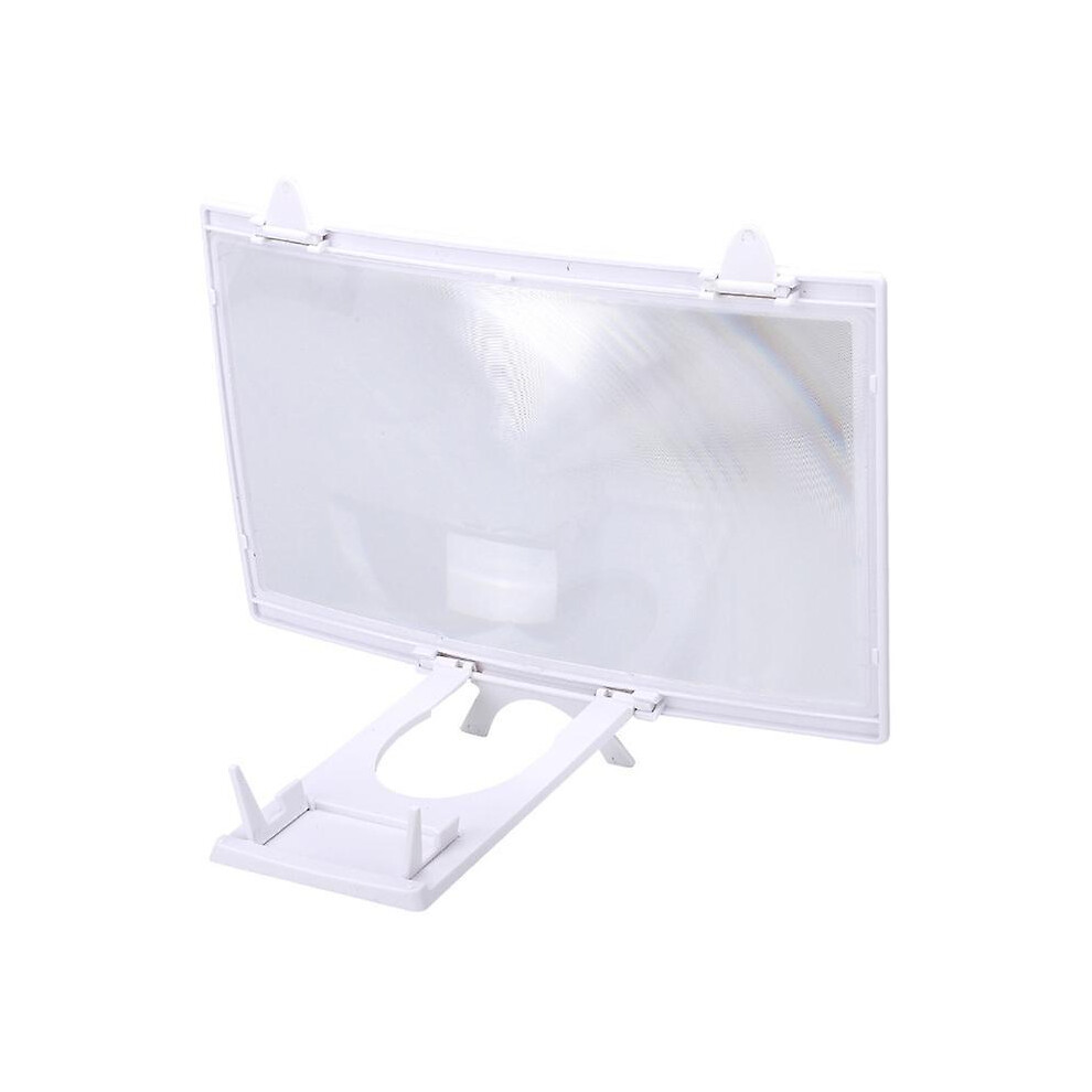 (White) Fashion 3D Phone Screen Amplifier Mobile Portable Universal Screen Magnifier Folding Curved Enlarged Smartphone Movie Amplifier White 5004229460862
