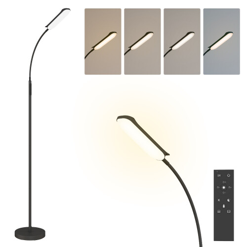 Homcom HOMCOM LED Floor Lamp for Living Room with Magnetic Remote Control, Black 1
