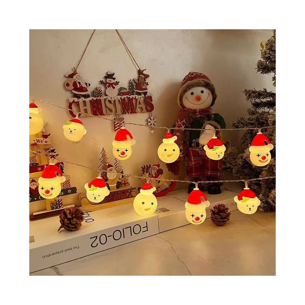 (Style D)Guirlande Lumineuse LED Bonhomme de Neige Père Noël Elk Fée Extérieur Noël Sapin Décoration