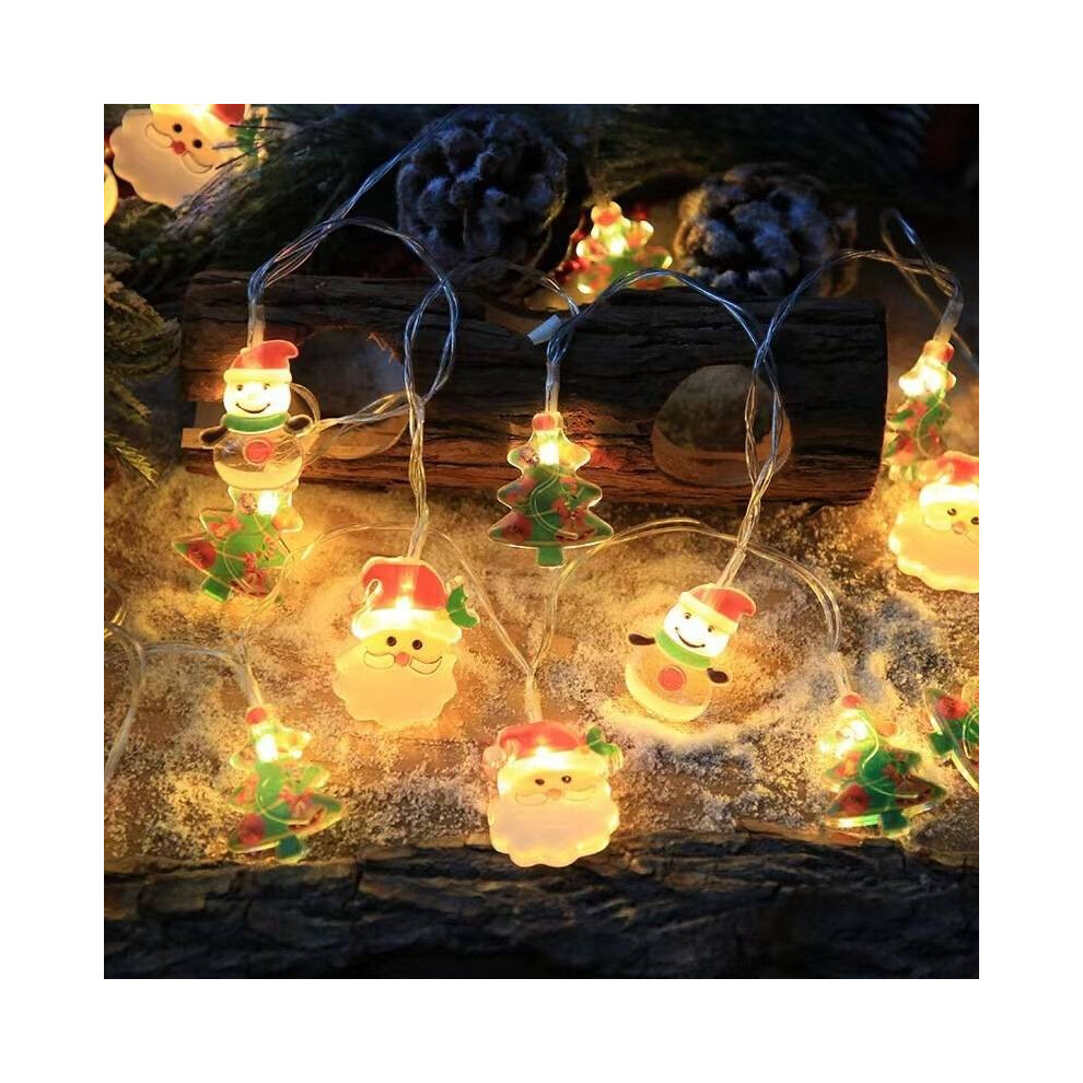 (Style F)Guirlande Lumineuse LED Bonhomme de Neige Père Noël Elk Fée Extérieur Noël Sapin Décoration