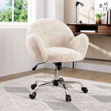 Comfy Plush Swivel Office Chair Adjustable Height