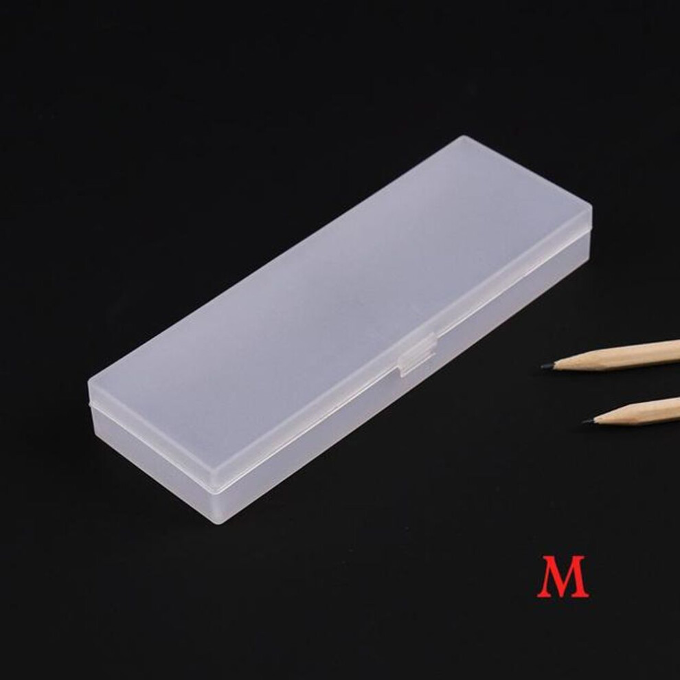 (transparent, M) Transparent Frosted Pencil Case Pencil Case Korean Small Fresh Stationery Simple Multi-functional Creative Pencil Case