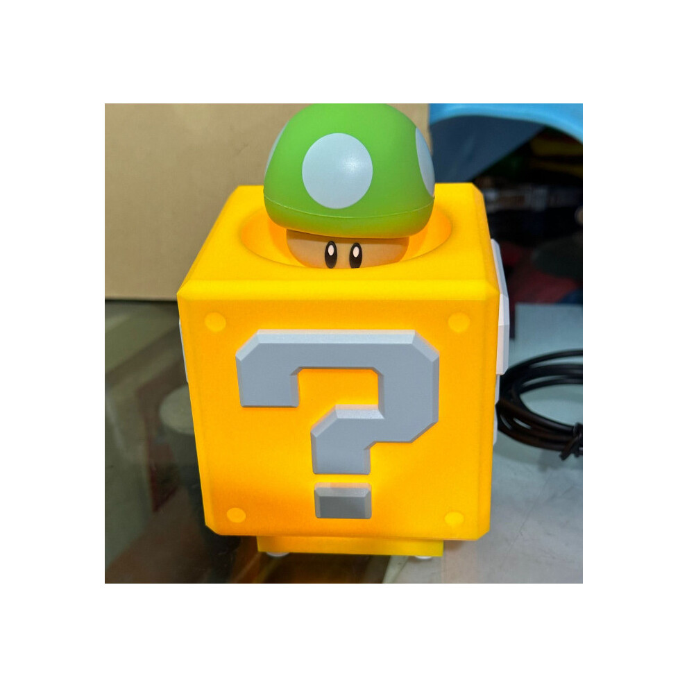 (Style 2)Lampe de nuit Super Mario Bros point d'interrogation étoile champignon chambre rechargeable