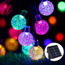 (Multicoloured) Crystal Ball Solar Lamp Power String Fairy Lights Garden Outdoor String Lights with 50 LEDs