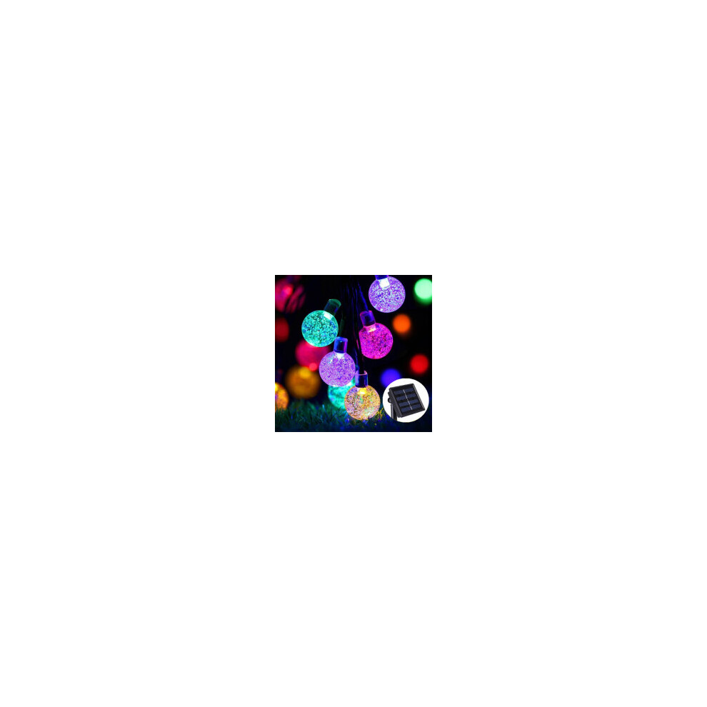 Stoyotu (Multicoloured) Crystal Ball Solar Lamp Power String Fairy S Garden Outdoor String S With 50 Leds Light