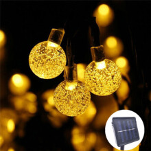 (Warm White) Crystal Ball Solar Lamp Power String Fairy Lights Garden Outdoor String Lights with 50 LEDs