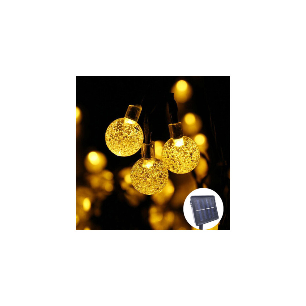 Stoyotu (Warm ) Crystal Ball Solar Lamp Power String Fairy Lights Garden Outdoor String Lights With 50 Leds White