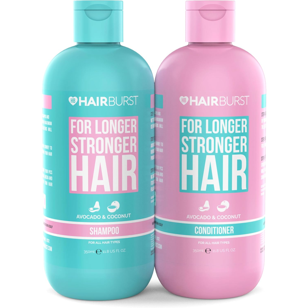 HAIR BURST Shampoo and Conditioner Set  SLS Free Hair Growth and Thickening Treatment for Women - Coconut and Avocado Scented - Suitable for All Types