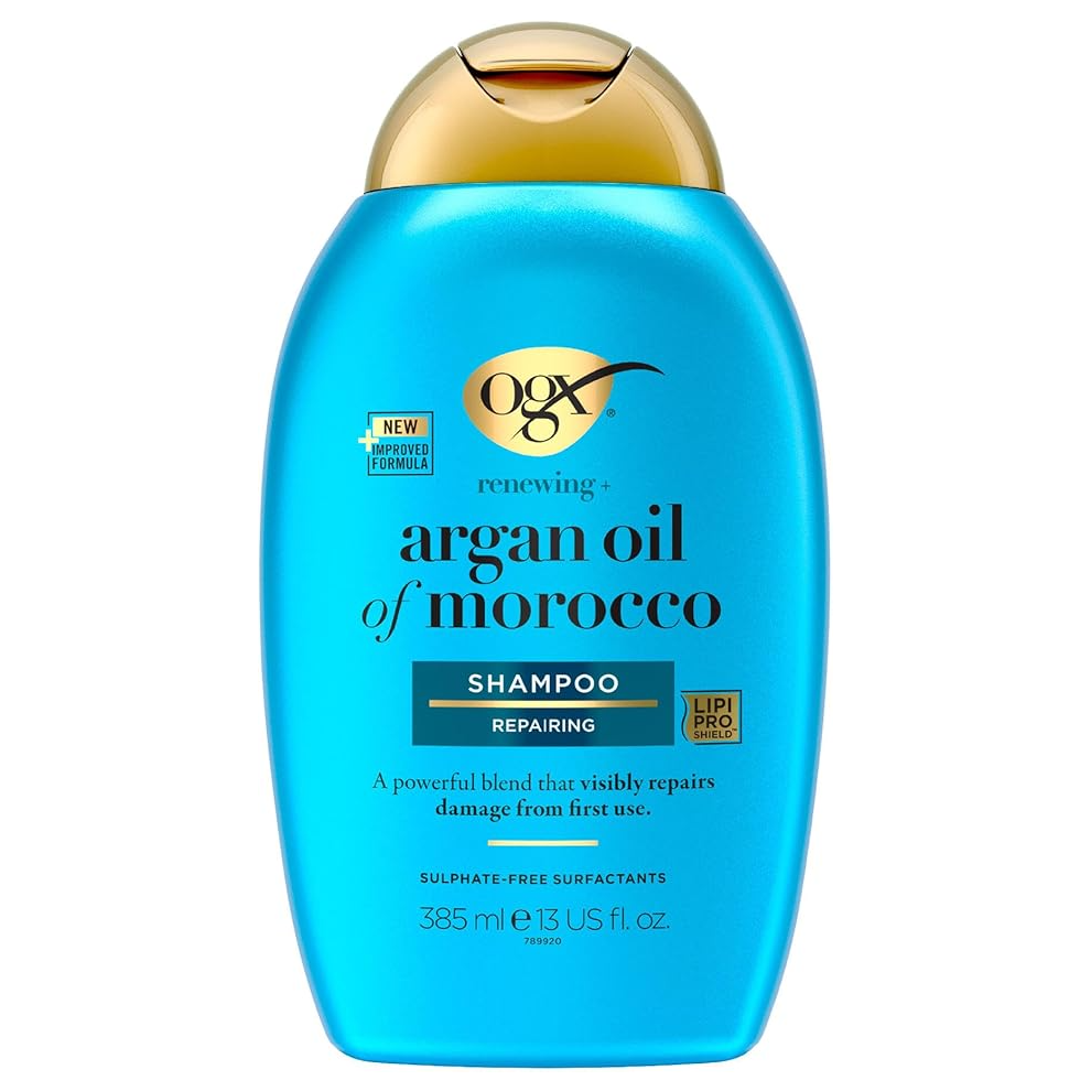 OGX Argan Oil of Morocco Repairing Shampoo, Moisturises, Restores and Strengthens, for Dry and Damaged Hair, Sulfate Free Surfactants, 385ml,