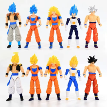 (willekeurige) Bandai Anime Super Saiyan Son Goku Vegeta Anime Action Figure Model Geschenken Collectible
