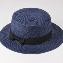 (Marine-Kids (48-52 cm)) Nieuwe Zomer Ouder-kind Emmer Cap Vrouwen Zonneklep Strik Strohoed Meisjes
