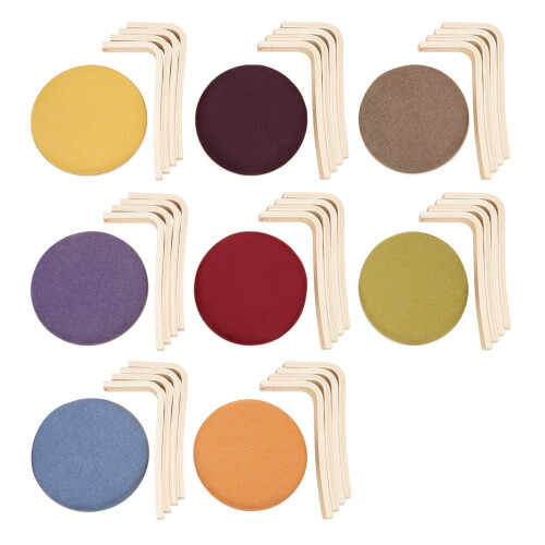 8PCS Wooden Stackable Round Stool Soft Faced 2