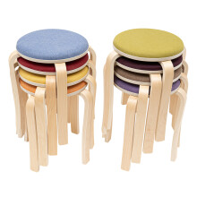 8PCS Wooden Stackable Round Stool Soft Faced