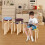 8PCS Wooden Stackable Round Stool Soft Faced 11