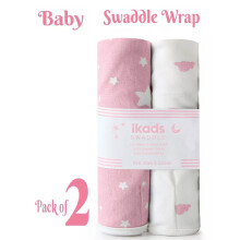 (Pack of 2, Pink) Cotton Baby Carrier Wraps New Born Baby Boy & Girl