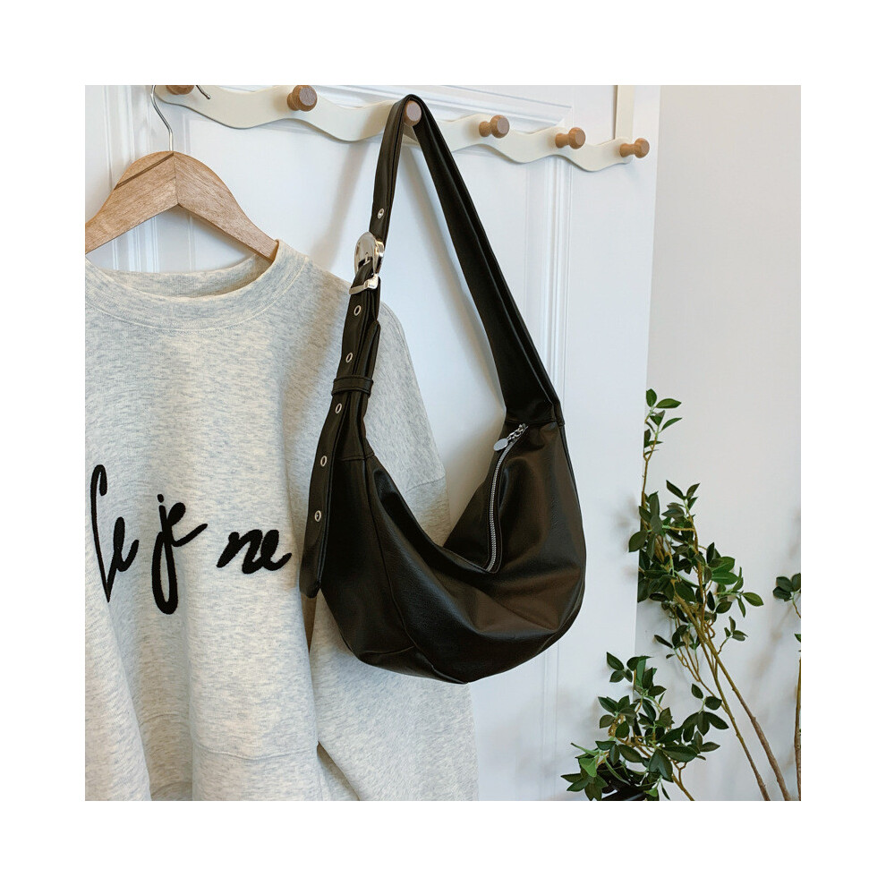 (StyleA)Sac cabas confortable grande capacité noir marron et crème pour mode moderne