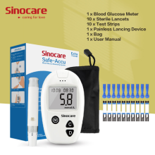 Sinocare Accu Blood Glucose Sugar Diabetes Monitoring System Meter+Strips