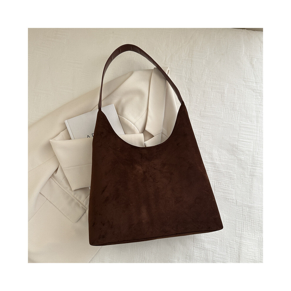 (Coffee)Sac fourre-tout bandoulière grande capacité d'inspiration vintage tendance avec toile douce matière à utiliser au quotidien