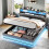 4ft6 Double Upholstered Bed Frame with Hydraulic Storage 5
