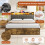 (5ft King Bed) Double Upholstered Bed Frame with Hydraulic Storage 5