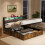 (4ft6 Double) Double Upholstered Bed Frame with Hydraulic Storage 3