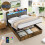 (4ft6 Double) Double Upholstered Bed Frame with Hydraulic Storage 1